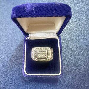 Men's .50CTW Diamond and 925 Silver Ring - 8.95 Grams of Bling